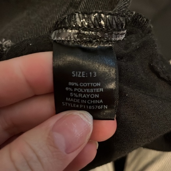 Fashion Nova distressed black jeans wider leg - Picture 3 of 4